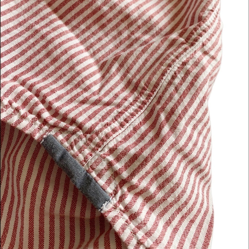 Vans Mens Classic Button Down Shirt Collared Stripe Coral White Short Sleeve - Picture 7 of 13